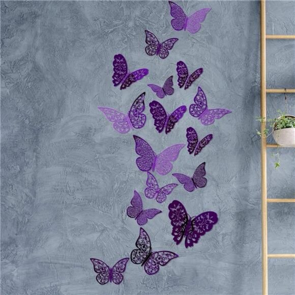 72Pieces 3DButterfly Wall Decals Sticker Wall Decal Decor Art Decorative Sticker - Picture 6 of 7